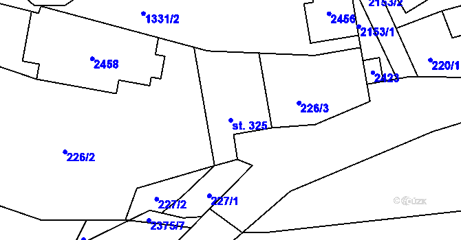 Parcela st. 325 v KÚ Lindava, Katastrální mapa
