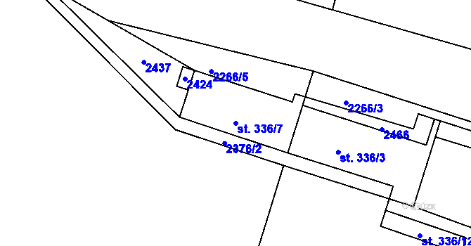 Parcela st. 336/7 v KÚ Lindava, Katastrální mapa