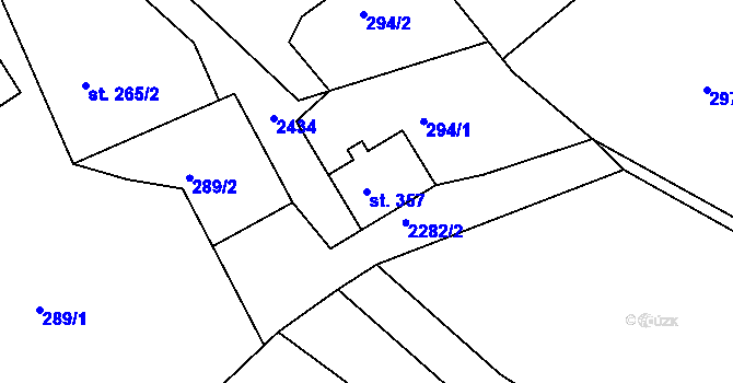 Parcela st. 357 v KÚ Lindava, Katastrální mapa