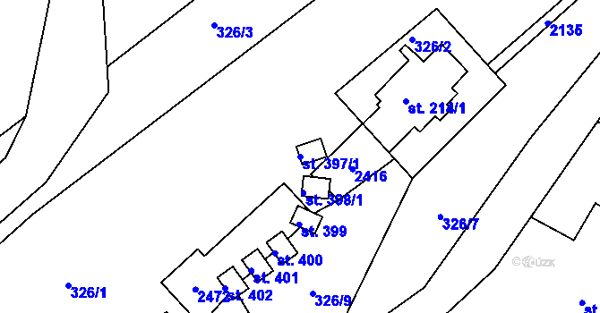 Parcela st. 397/1 v KÚ Lindava, Katastrální mapa