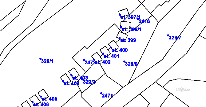 Parcela st. 401 v KÚ Lindava, Katastrální mapa