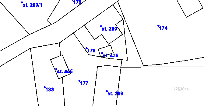Parcela st. 436 v KÚ Lindava, Katastrální mapa