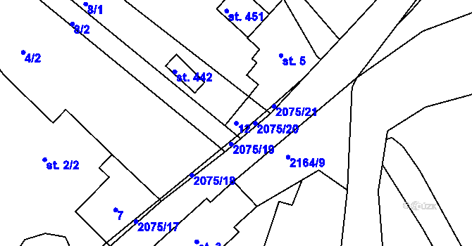 Parcela st. 12 v KÚ Lindava, Katastrální mapa