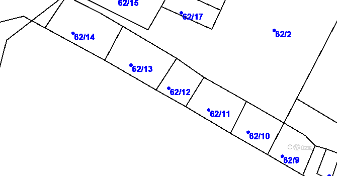 Parcela st. 62/12 v KÚ Lindava, Katastrální mapa