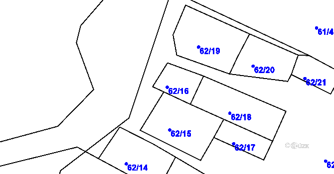 Parcela st. 62/16 v KÚ Lindava, Katastrální mapa