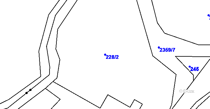 Parcela st. 228/2 v KÚ Lindava, Katastrální mapa