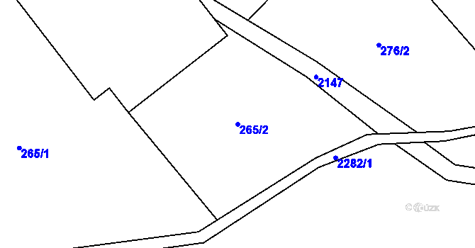 Parcela st. 265/2 v KÚ Lindava, Katastrální mapa