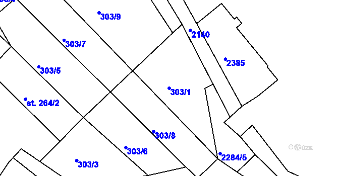 Parcela st. 303/1 v KÚ Lindava, Katastrální mapa