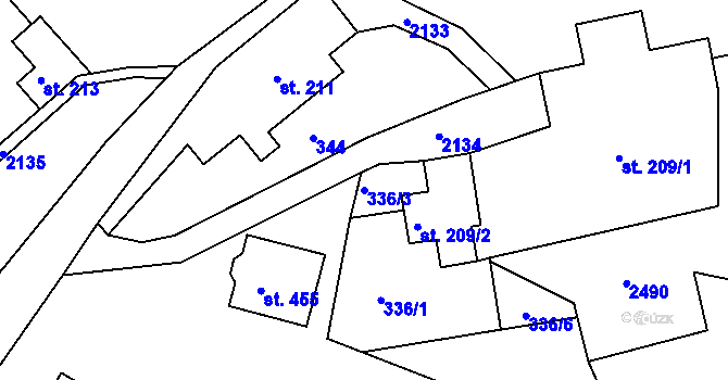 Parcela st. 336/3 v KÚ Lindava, Katastrální mapa