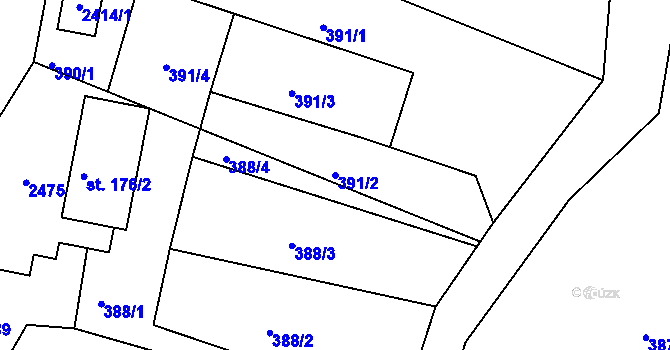 Parcela st. 391/2 v KÚ Lindava, Katastrální mapa