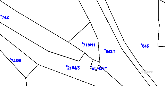 Parcela st. 718/11 v KÚ Lindava, Katastrální mapa