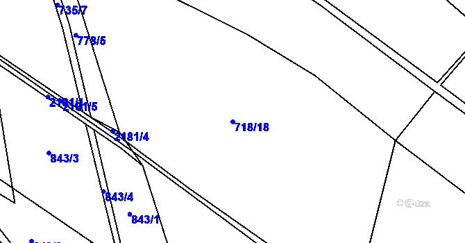 Parcela st. 718/18 v KÚ Lindava, Katastrální mapa