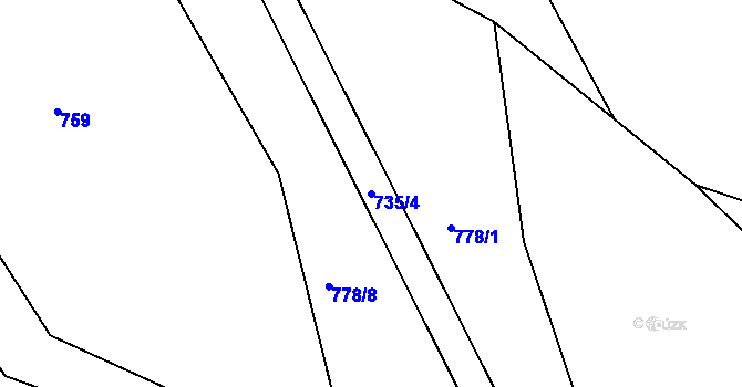 Parcela st. 735/4 v KÚ Lindava, Katastrální mapa