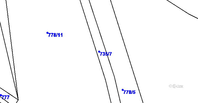 Parcela st. 735/7 v KÚ Lindava, Katastrální mapa