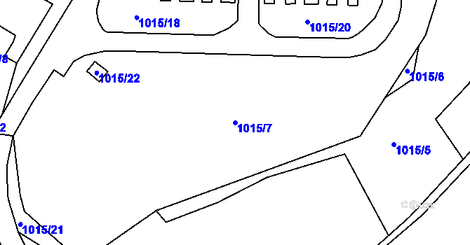 Parcela st. 1015/7 v KÚ Lindava, Katastrální mapa