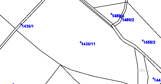 Parcela st. 1435/11 v KÚ Lindava, Katastrální mapa