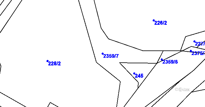 Parcela st. 2359/7 v KÚ Lindava, Katastrální mapa