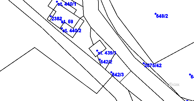 Parcela st. 439/1 v KÚ Lindava, Katastrální mapa