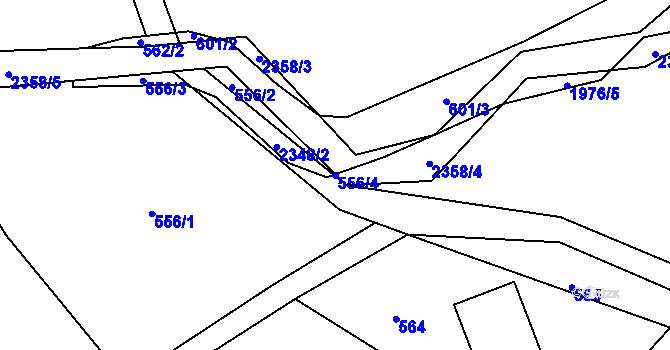 Parcela st. 556/4 v KÚ Lindava, Katastrální mapa
