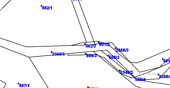 Parcela st. 562/2 v KÚ Lindava, Katastrální mapa