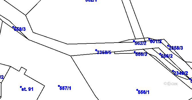 Parcela st. 2358/5 v KÚ Lindava, Katastrální mapa