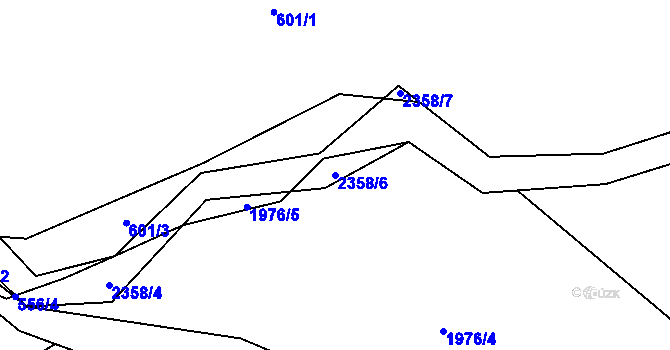 Parcela st. 2358/6 v KÚ Lindava, Katastrální mapa