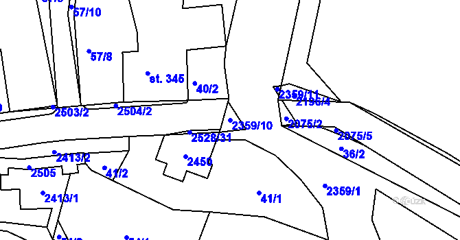 Parcela st. 2359/10 v KÚ Lindava, Katastrální mapa