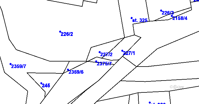 Parcela st. 227/2 v KÚ Lindava, Katastrální mapa