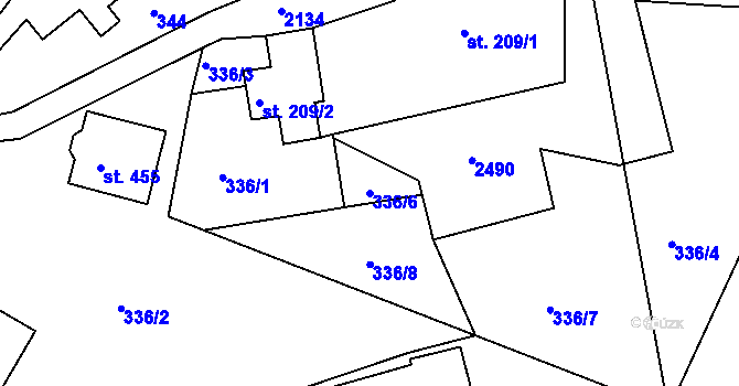 Parcela st. 336/6 v KÚ Lindava, Katastrální mapa