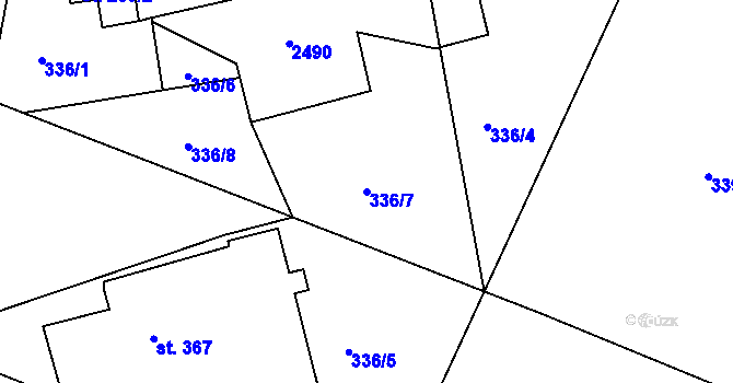 Parcela st. 336/7 v KÚ Lindava, Katastrální mapa