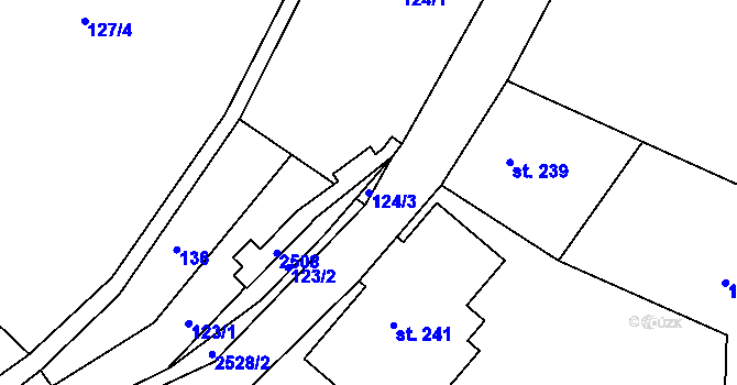 Parcela st. 124/3 v KÚ Lindava, Katastrální mapa