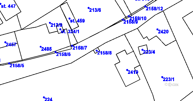 Parcela st. 2158/8 v KÚ Lindava, Katastrální mapa