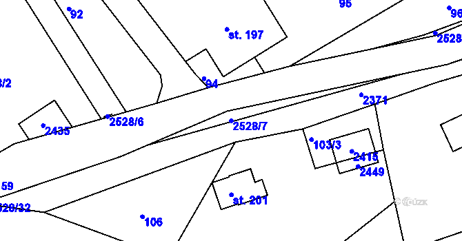 Parcela st. 2528/7 v KÚ Lindava, Katastrální mapa
