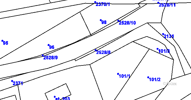 Parcela st. 2528/8 v KÚ Lindava, Katastrální mapa