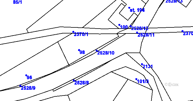 Parcela st. 2528/10 v KÚ Lindava, Katastrální mapa