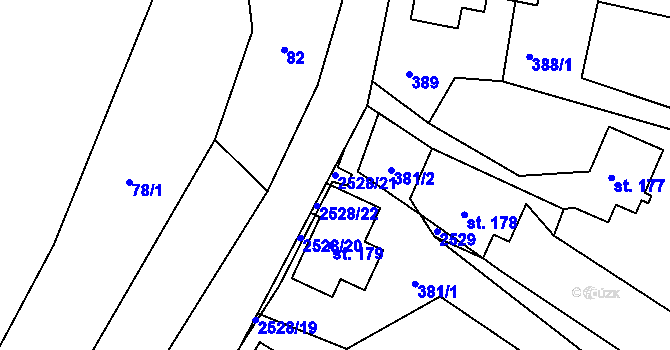 Parcela st. 2528/21 v KÚ Lindava, Katastrální mapa