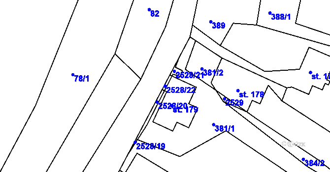 Parcela st. 2528/22 v KÚ Lindava, Katastrální mapa