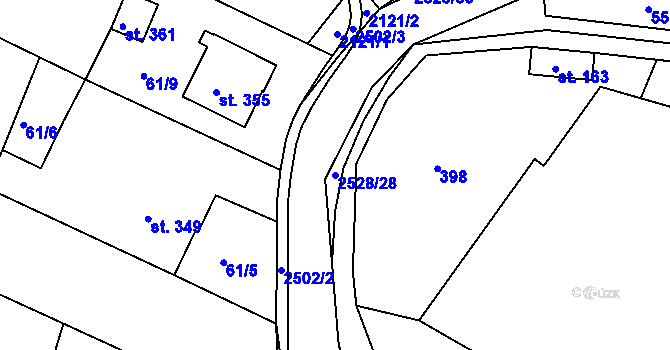Parcela st. 2528/28 v KÚ Lindava, Katastrální mapa