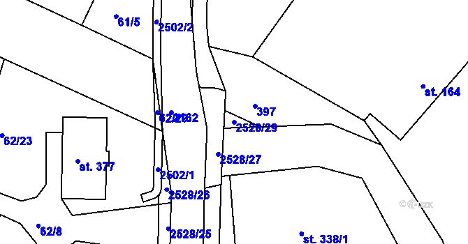 Parcela st. 2528/29 v KÚ Lindava, Katastrální mapa