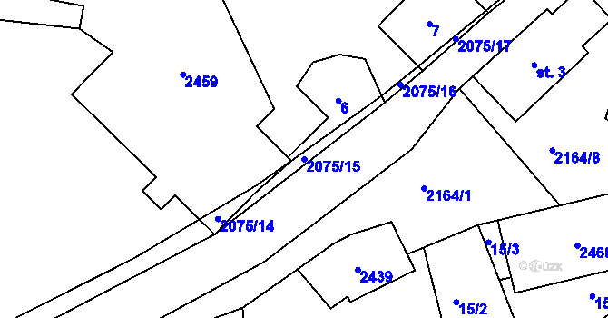 Parcela st. 2075/15 v KÚ Lindava, Katastrální mapa