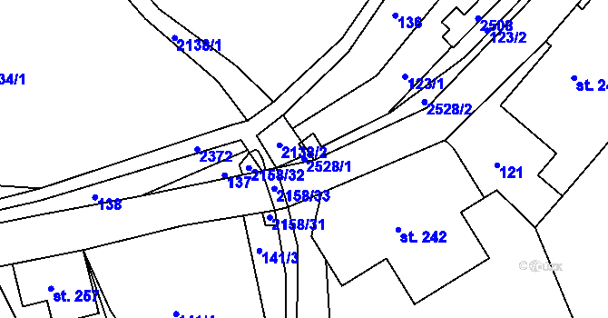 Parcela st. 2528/1 v KÚ Lindava, Katastrální mapa