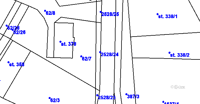 Parcela st. 2528/24 v KÚ Lindava, Katastrální mapa