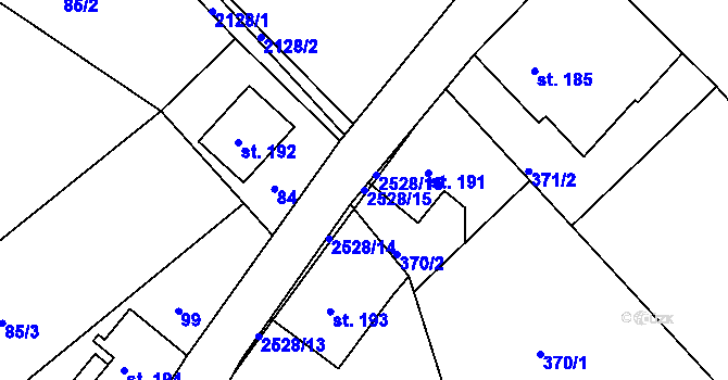 Parcela st. 2528/15 v KÚ Lindava, Katastrální mapa
