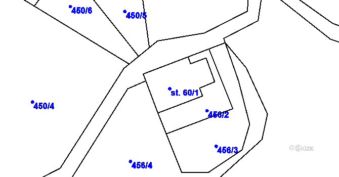 Parcela st. 60/1 v KÚ Svitava, Katastrální mapa