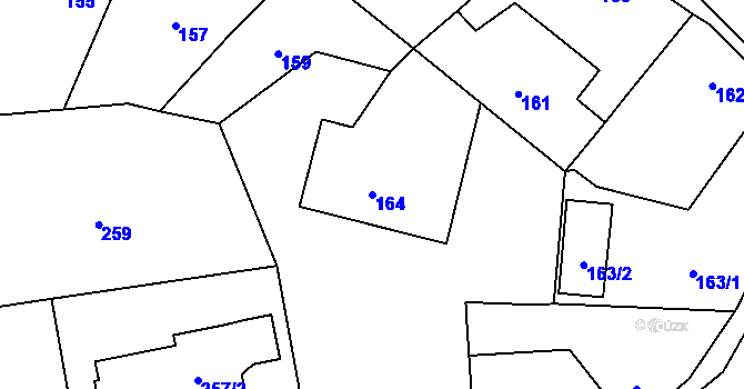 Parcela st. 164 v KÚ Líně, Katastrální mapa