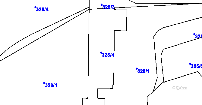 Parcela st. 325/4 v KÚ Líně, Katastrální mapa