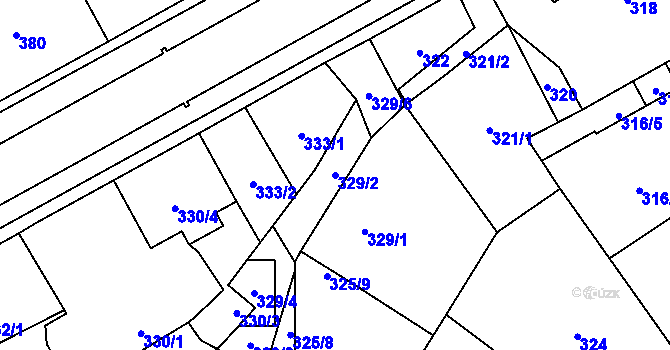 Parcela st. 329/2 v KÚ Líně, Katastrální mapa