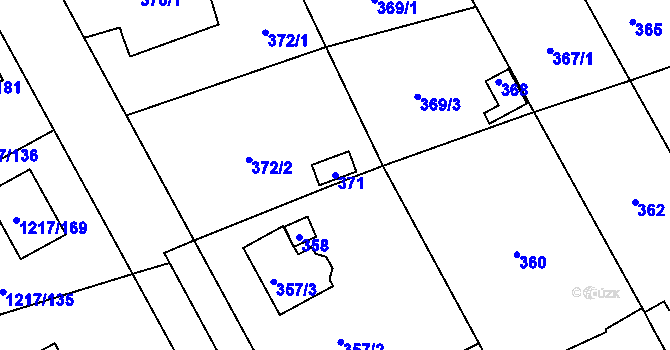 Parcela st. 371 v KÚ Líně, Katastrální mapa