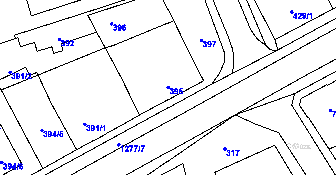 Parcela st. 395 v KÚ Líně, Katastrální mapa