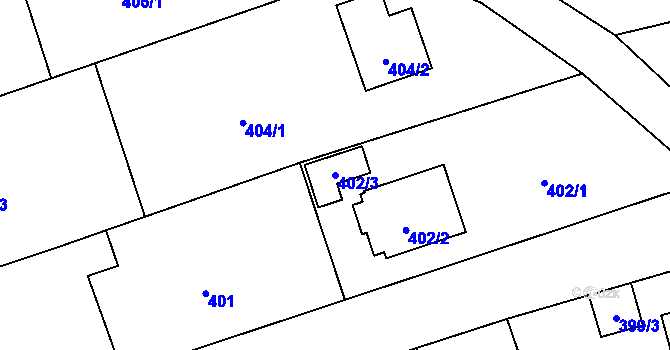 Parcela st. 402/3 v KÚ Líně, Katastrální mapa